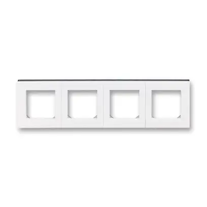 3901H-A05040 62  Rámeček pro elektroinstalační přístroje, čtyřnásobný, bílá / kouřová černá
